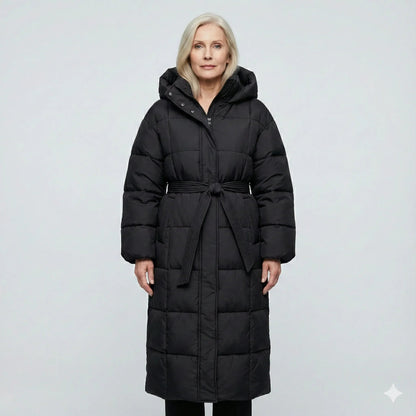 Long Belted Puffer Coat