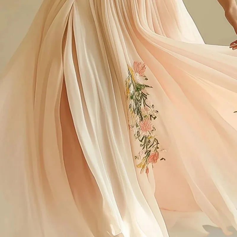 Elegant High Waist V-Neck Party Dress