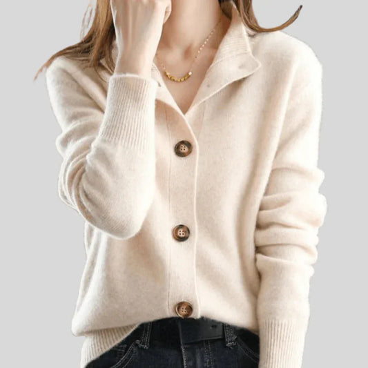 Retro-Style Cashmere Cardigan