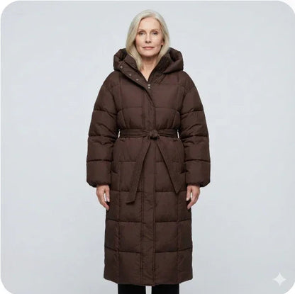 Long Belted Puffer Coat