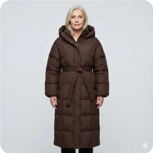 Long Belted Puffer Coat