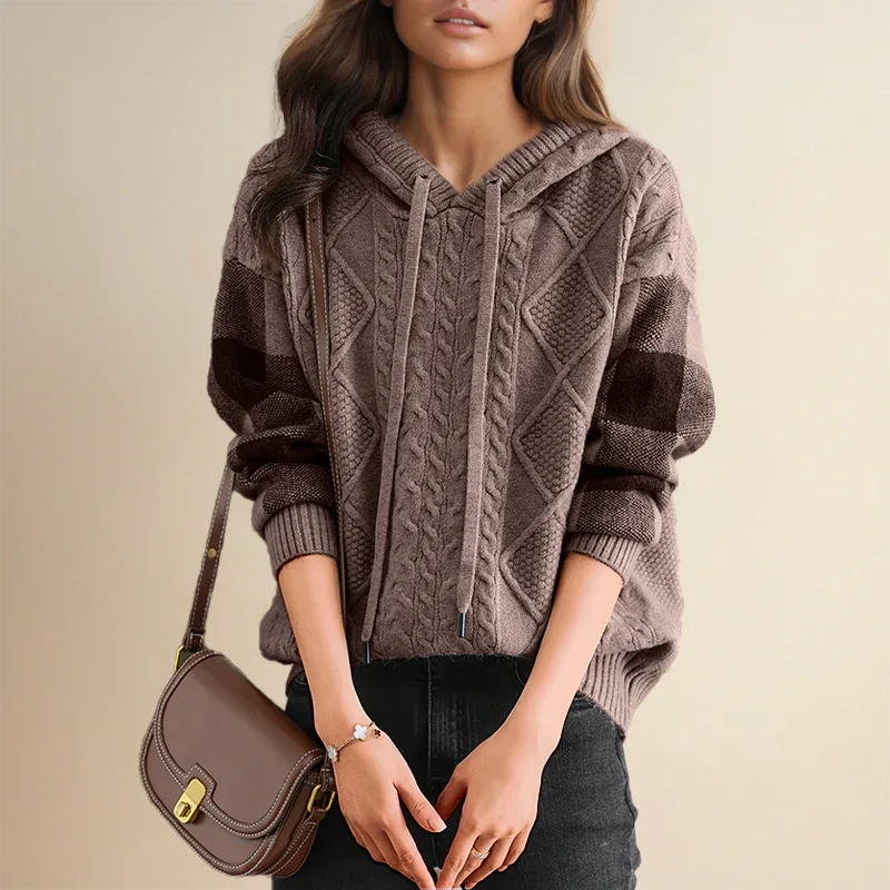 Cable Knit Hoodie Sweater