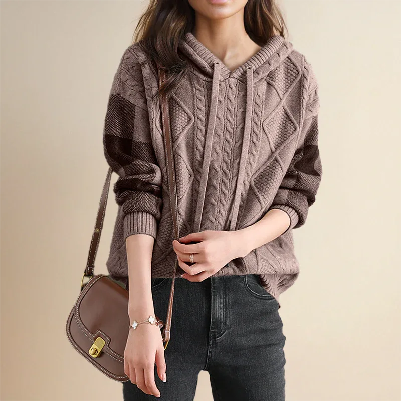 Cable Knit Hoodie Sweater